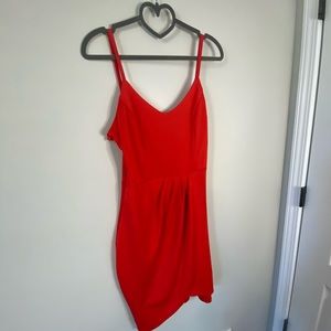 Red Tank Strap Medium Dress